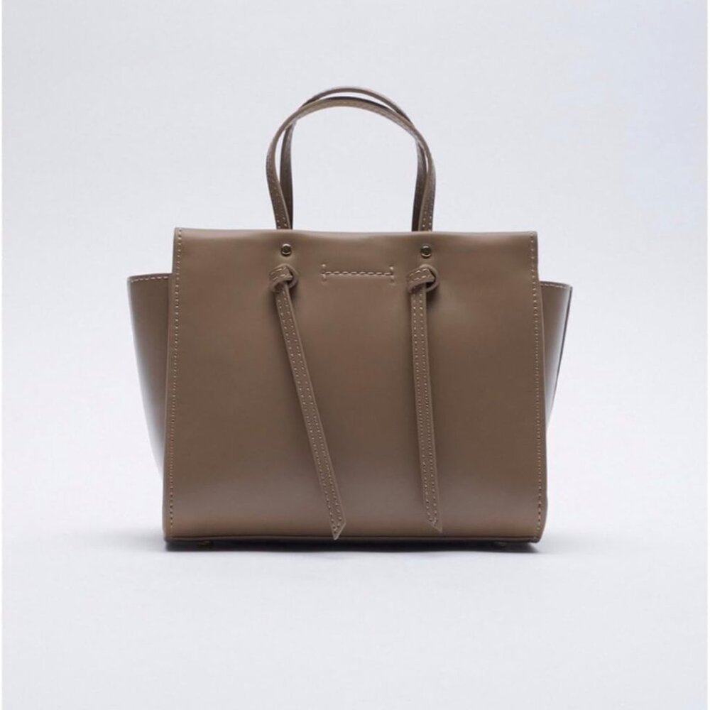 ZARA Midi City Handbag Beige NEW